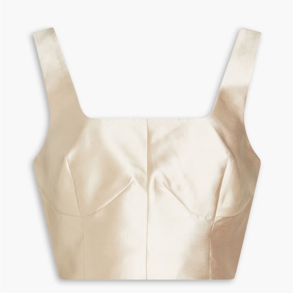 Holzweiller off-white satin crop top